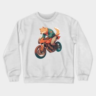 Cool dog riding motorbike Crewneck Sweatshirt